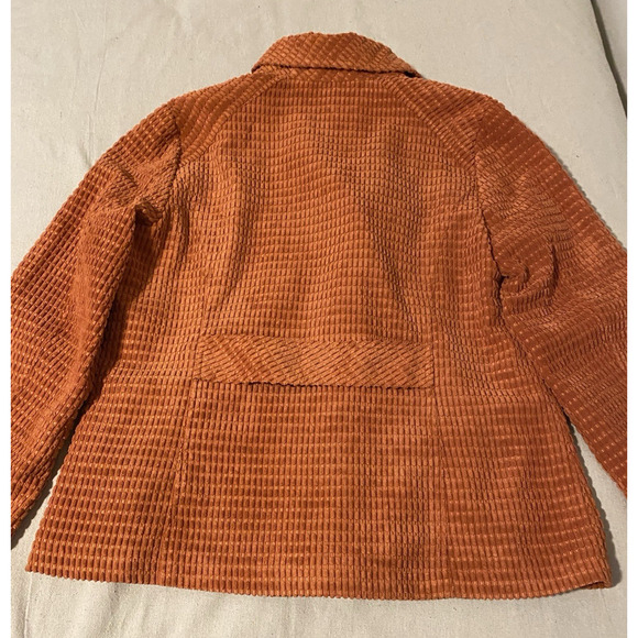 UBU Jacket Womens XL Extra-Large Orange Waffle Weave Cottage Core Fall Jacket - Picture 5 of 15